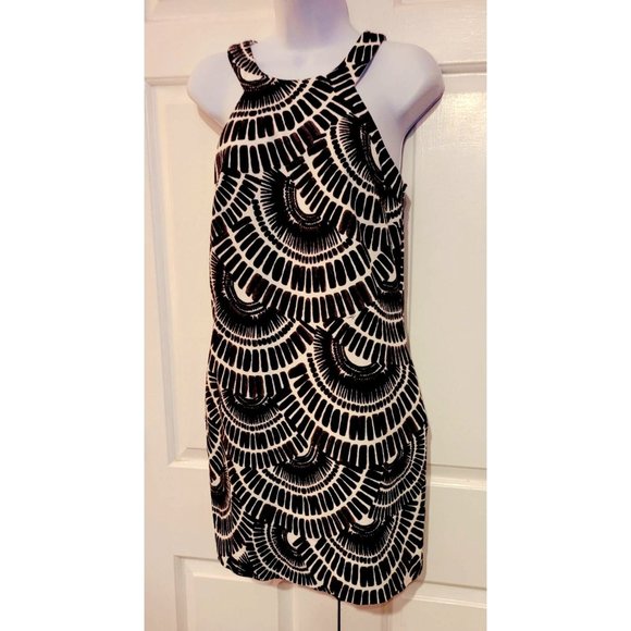 Trina Turk tribal print sleeveless dress in black and white Size 2 - Picture 4 of 5